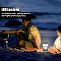 Miniatyrbillede 4 af 5: Solcellelampe til Camping, Genopladelig Retro Lanterne Dæmpbar Lampe med Flamme, Vandtæt Bærbar Udendørs Lampe til Have, Gård, Indendørs Udendørs Dekoration