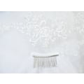 Miniatyrbilde 2 av 5: Enlags Bryllups Slør Brudeslør Blonder Broderi Brud Forbruksvarer 3m (Off White)