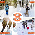 Pikkukuva 3 / 6: 19 Piikkiset jääraudat, liukueste lumikenkien päälle, kevyet ruostumattomasta teräksestä valmistetut liukuesteet kenkiin ja saappaisiin, jääpiikit, XL Orange XL