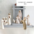Miniatyrbilde 2 av 2: 10 stk Willow Tree Nativity Figur Statu Håndmalt Dekorasjon Julegave Juledekorasjon Ornament