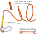 Miniatyrbillede 5 af 5: Multifunktionel 8mm 30m Udendørs Reb Hjemme Nød Escape Reb, Multifunktionel Snore Sikkerhedsreb til Magnetisk Fiskeri Vandreture Huleudforskning Camping Redning, Orange 30m