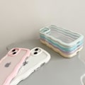 Miniatyrbild 3 av 5: Kompatibel med iPhone 11 Skal, Krullig Vågformad Ram Klar Skal för Flickor Kvinnor, Transparent Silikon Skyddande Mobilskal - Vit White