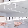 Miniatyrbilde 2 av 4: 2-pakks VinGlassholder Stativ Henger Under Skap VinGlass Stativ Ingen Boring Henger Champagne Goblets Oppbevaring Organizer, Hvit