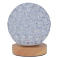 Miniatyrbilde 1 av 5: Krystall USB Bordlampe Sølv Krystallkule med Trebase Nattlampe Dimbar Nattlys for Soverom, Stue, Kontor, Beste Gaver