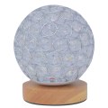 Miniatyrbillede 1 af 5: Krystal USB Bordlampe Sølv Krystal Kugle med Træbase Natbordlampe Dæmpbar Natlys til Soveværelse, Stue, Kontor, Bedste Gave