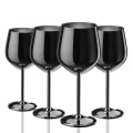 Miniatyrbillede 1 af 5: Sæt med 4 Sorte Vinglas, 550ml Ubrækkelige Sorte Goblets, Rustfrit Stål Vinglas, Unikt og Bærbar Metal Vinglas Black