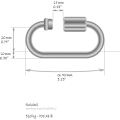 Miniatyrbilde 5 av 5: 2x skrukobling - nødkobling 10mm - karabinkrok med skrulås - rustfritt stål 304 (2 stk - 10 x 90mm)