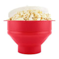 Pikkukuva 2 / 5: Silikoninen popcorn-ämpäri kahvalla, lämmönkestävällä kannella, silikoninen mikroaaltouuni popcorn-kulho - Taitettava punainen Bright Red