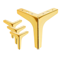Miniatyrbillede 1 af 5: Sæt med 4 møbelben, 10 cm moderne metal trekantbordben, møbelben til skabe, metalstativben, sofaben, skabsben, blank guld 10cm