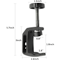 Miniatyrbillede 3 af 5: Universal C-klemme med 1/4 og 3/8 gevindhul til skrivebordsmontering, holder til LCD-skærm, flash, borde, vogne, bænke, arbejdsborde