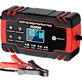Miniatyrbilde 1 av 5: Batterilader, 8A 12V / 4A 24V Helautomatisk Smart Billader, LCD-skjerm Brukes i Bil, Motorsykkel, etc. Batterilader