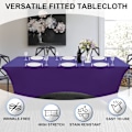 Miniatyrbild 4 av 5: 6ft Spandex Duk, Tvättbar Rektangulär Stretch Trestle Bordsduk för Bankett, Bröllopsfest Högtidsevenemang