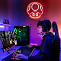Miniatyrbild 4 av 4: Spel Neon-skylt, Svamp Neon-skylt för Spelrum Dekoration, Man Cave, Barnrum - Spel Svamp Väggdekor