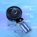 Pikkukuva 4 / 5: Kannettava tuuletin, pieni tuuletin, USB-tuuletin, minituuletin, 5000 mAh hiljainen pieni tuuletin, aromaterapiatabletilla ja kaulanauhalla (sininen)