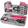 Miniatyrbillede 1 af 5: Pink værktøjskasse til kvinder med 39 pink værktøjer