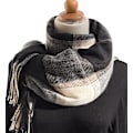 Miniatyrbillede 6 af 6: Vinter Tartan Tørklæde til Kvinder, Cashmere-lignende Tørklæder, Lange Varme Slå-om, Pashmina Kvast-sjal, Stola, Valentinsdagsgaver, Tørklæder, Julegave Blue Gray