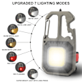 Miniatyrbillede 2 af 5: Mini Bærbar Arbejdslampe 7 Tilstande Nøglering Vandtæt Lommelygte Genopladelige Inspektionslamper, med Oplukker, Magnetisk Base, Tripod