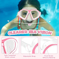 Miniatyrbild 2 av 5: Simglasögon för barn, härdat glas simglasögon med nässkydd, simglasögon dykmask snorkelmask för barn 6-14 år
