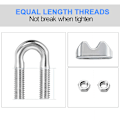 Miniatyrbilde 2 av 5: 10 stk. Wire Rope Kabelklemmer M6 for Ø 6mm (1/4\"), Stål U Bolt Sal Festeklips for Rigging Tau og Strekkabel Hage Strekkvaier