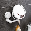 Miniatyrbild 1 av 5: Sugpropp Väggspegel Badrumsspegel Sminkspegel Väggmonterad Spegel 360 Justerbar Dubbelsidig Förstoringsspegel Bordspegel