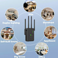 Miniatyrbillede 5 af 5: WiFi Repeater 1200 Mbps, WiFi Signalforstærker Dual Band 2,4 GHz og 5 GHz WiFi Netværksforlænger