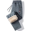 Pikkukuva 1 / 4: Miesten talviset lämpimät fleece-housut, lampaanvillaiset paksuuntuneet rennot lämpimät housut, miesten verkkarit, L tummanharmaa dark gray