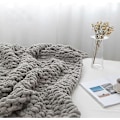 Miniatyrbild 3 av 4: Tjock stickad chenillegarn för handgjorda filtar, supersoft stort jumbo filtgarn Light Gray
