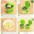 Miniatyrbild 4 av 5: 1 Stycke Vitlökshackare, Rostfritt Stål Mini Vitlökspress Krossare Gadget Ingefära Hackare Kutter med Klar Plastbricka Grön