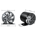 Miniatyrbillede 4 af 5: Multifunktionel emhætte med beskyttelsesgitter - Kraftig og støjsvag ventilator - Aluminium Sort 8 Med netdæksel + base Black 8 inches (with mesh cover + base)