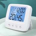 Miniatyrbillede 1 af 4: Digitalt Hygrometer Indendørs Termometer Rumtermometer og Fugtighedsmåler med Temperatur Fugtighedsmonitor, Baggrundsbelysning, Ur & ℃/℉ Funktion