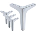 Pikkukuva 1 / 5: 4 huonekalujalan sarja, 10 cm modernit metalliset kolmiopöydän jalat, huonekalujalat kaappeihin, metalliset kolmijalat, sohvan jalat, kaapin jalat, kirkas hopea 15cm