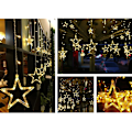 Miniatyrbillede 5 af 5: Jule Vindue Lys Stjerne Gardin Lys, Julelys Dekorationer, 12 Stjerner LED Gardin Lyskæde til Soveværelse Væg Bryllup Part. Varm Hvid Warm White