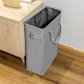 Miniatyrbilde 5 av 5: Ultra-tynn klesvask med håndtak Sammenleggbar liten klesvask Tynn skitten klesvask Smal klespose Sammenleggbar skitten linvask (grå) grey