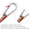 Miniatyrbillede 3 af 5: Multifunktionel 8mm 30m Udendørs Reb Hjemme Nød Escape Reb, Multifunktionel Snore Sikkerhedsreb til Magnetisk Fiskeri Vandreture Huleudforskning Camping Redning, Orange 30m