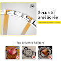 Miniatyrbillede 2 af 5: Professionel æbleskærer i rustfrit stål - Køkkenredskab til frugtforberedelse - 12 stykker - Holdbar, alsidig og nem at rengøre (æbleskærer)