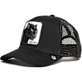 Miniatyrbillede 1 af 2: Mesh Djur Broderi Snapback Cap, Sort Panter