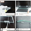 Miniatyrbillede 4 af 5: Pakke med 8 firkantede glashylde klemmer i aluminiumslegering, holder, støttebeslag, sort (egnet til 10-12 mm tykt glas)