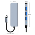 Pikkukuva 4 / 5: USB C Hub USB 3.0 Ohut Alumiinikuori Type C - 4-Porttinen Yhteensopiva MacBook Airin, Mac Pro/Minin, iMacin, XPS:n, PS5:n, Xbox Onen, USB-muistin ja Kannettavan HDD:n kanssa