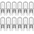 Miniatyrbild 1 av 5: 12-pack G9 halogenlampor 42W 230V 2800K varmvit 580lm, klara kapselhalogenlampor dimbara, ingen stroboskop, inget flimmer