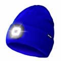 Pikkukuva 1 / 4: Unisex 4 LED -valolla varustettu pipo, USB-ladattava juoksupäällystin erittäin kirkas handsfree-otsalampun pipo, LED-pipo juoksuun ja vaellukseen (sininen) Blue