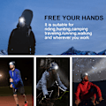 Pikkukuva 3 / 4: Unisex 4 LED -valolla varustettu pipo, USB-ladattava juoksupäällystin erittäin kirkas handsfree-otsalampun pipo, LED-pipo juoksuun ja vaellukseen (punainen) Red