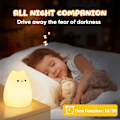 Miniatyrbillede 4 af 5: Natlampe til børn/baby, 7 farver Kawaii kat, genopladelig LED-natlampe, timerfunktion silikone sengelampe, berøringsfølsom gave til piger