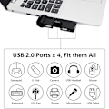 Miniatyrbild 4 av 5: 180° Rotation USB Extender Hub, 4 Port USB Hub Strömadapter för PC, Laptop, Tangentbord, Mus, Hårddiskar och Andra USB 2.0 Adaptrar (Svart)