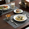 Pikkukuva 3 / 5: PVC-tabletti, liukumaton, lämmönkestävä, pestävä vinyyli, harmaa, 4 kpl White,Black