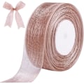 Miniatyrbild 1 av 6: Transparent band, 40 mm x 45 meter, dubbelsidig transparent chiffongband för presentinslagning, julbröllopsfestceremonidekorationer Khaki