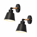 Miniatyrbilde 1 av 4: 2 stk. Vegglampe Svarte Armaturer Nordisk Vegglampe Kobber Lampeholder Ganglys Korridorlampe Nattbordslampe Leselys E27 Pære ikke inkludert