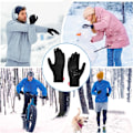Miniatyrbillede 6 af 6: Tynde Termiske Vinterhandsker, Touchscreen, Letvægts Skridsikre Handsker, Foret, Sorte Løbehandsker til Mænd og Kvinder, Udendørs Sport, Cykling M