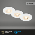 Miniatyrbilde 2 av 5: Sett med 3 LED downlights, ultra-flate downlights, IP65 baderomsspotter, matt hvit, 90x25 mm (DxH)