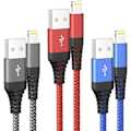 Pikkukuva 1 / 5: iPhone-latauskaapeli, Lightning-kaapeli 3 kpl 2M iPhone-laturi punottu, yhteensopiva iPhone 12/11/Pro/Xs Max/X/8/7/Plus/6S/6/SE/5S iPadin ja muiden kanssa