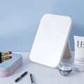 Miniatyrbillede 3 af 5: Super HD Spejl Bordpladespejl Foldbart Stativ Designet Makeup Spejl Håndfri/Håndholdt Spejl Beige
